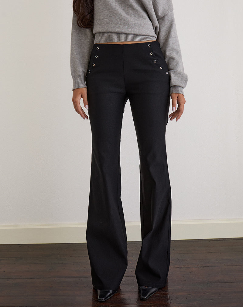 Image of Olira Schlaghose mit Ösen in Tailored Black