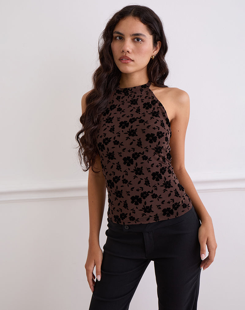 Bild von Olivera Top in Brown Garden Floral