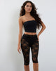 Bild von Tuka Lace Cropped Capri Shorts in Schwarz