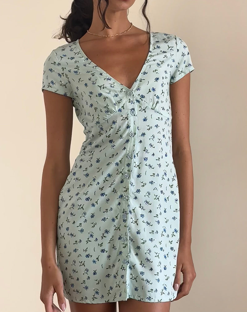 Omoni Kleid in hübschem Blütenblattgrün