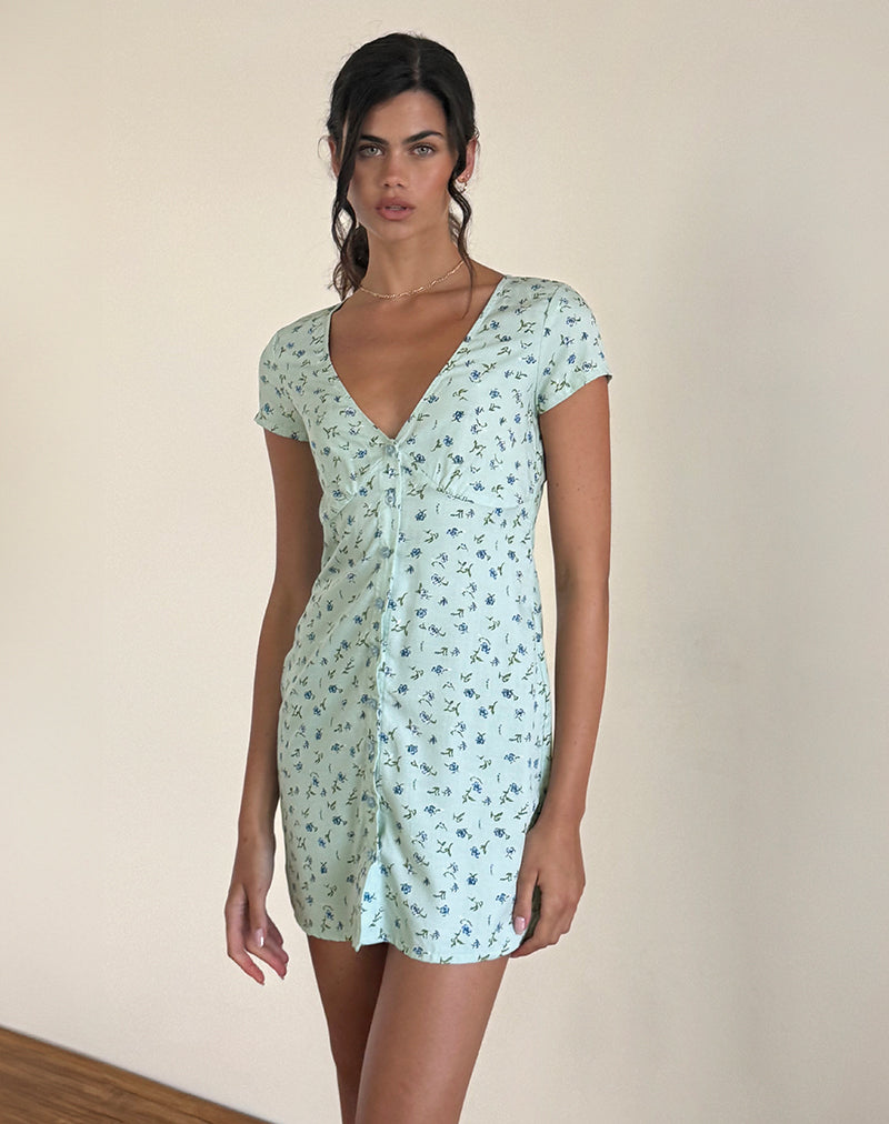 Bild von Omoni Dress In Pretty Petal Green