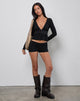 Image of Ophay Top aus Jersey Schwarz mit Nieten
