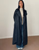 Image of Orcati Zweireihiger Trenchcoat aus schwarzem PU