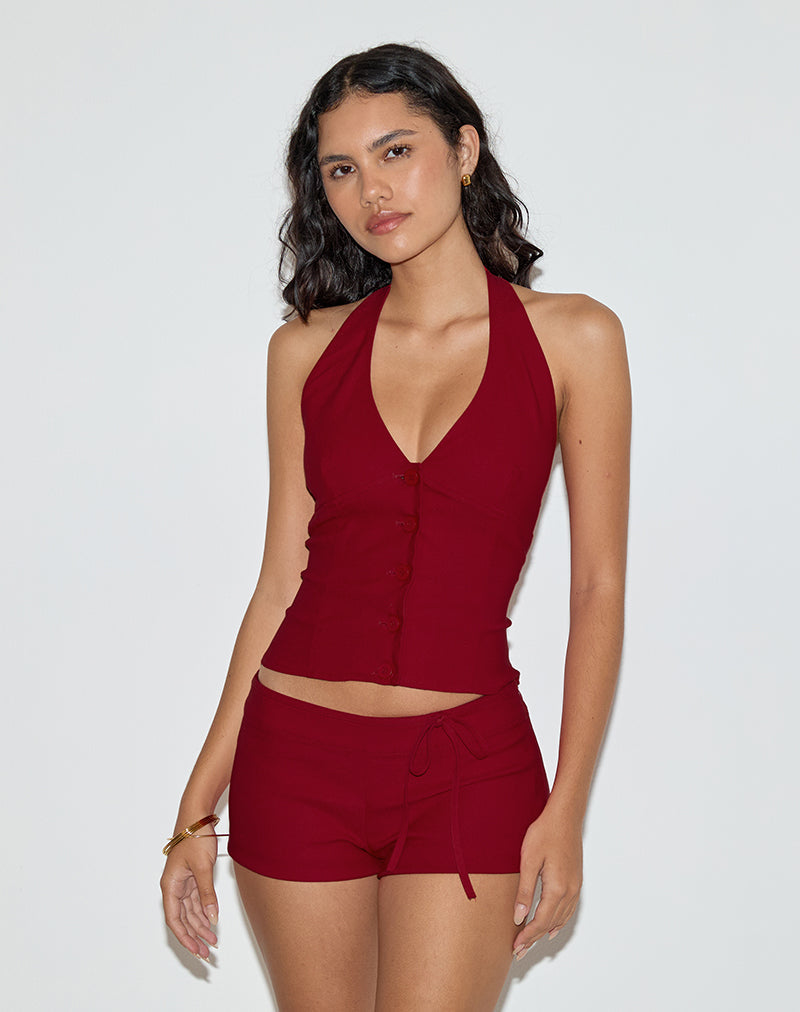 Image of Ortee Neckholder-Top in Tailoring Rot