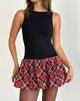 Image of Ortega Minikleid in Schwarz mit Diagonalkaro Rot