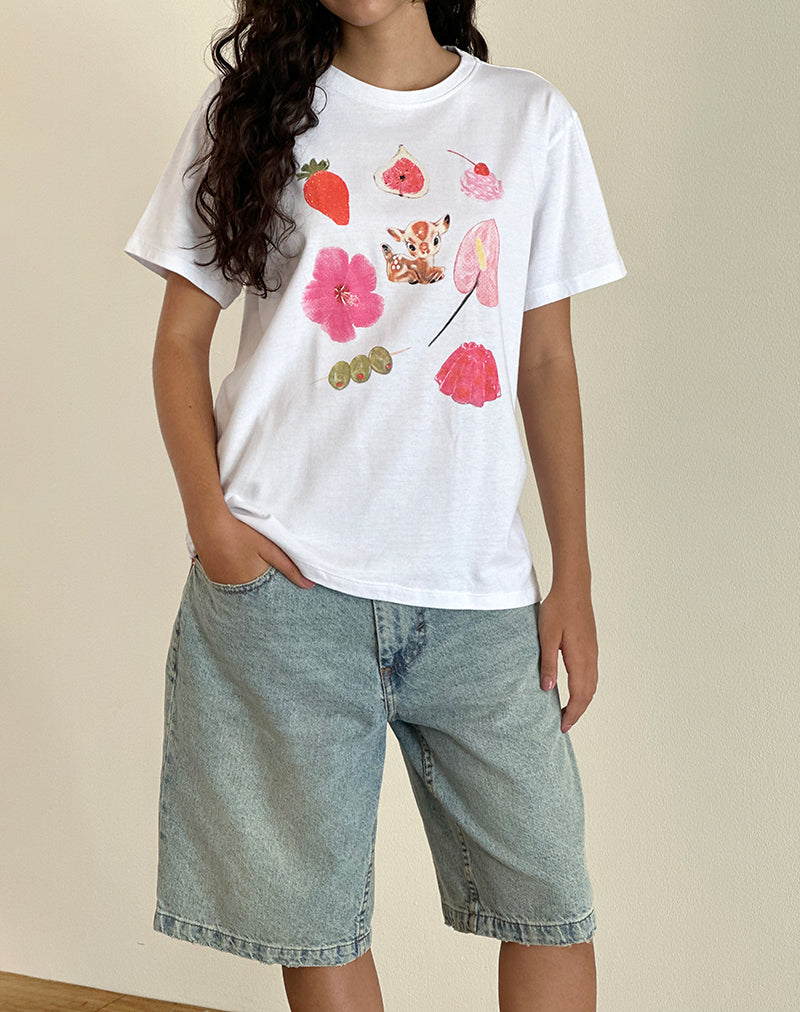 Bild von Oversized Basic Tee in Weiß Cuties