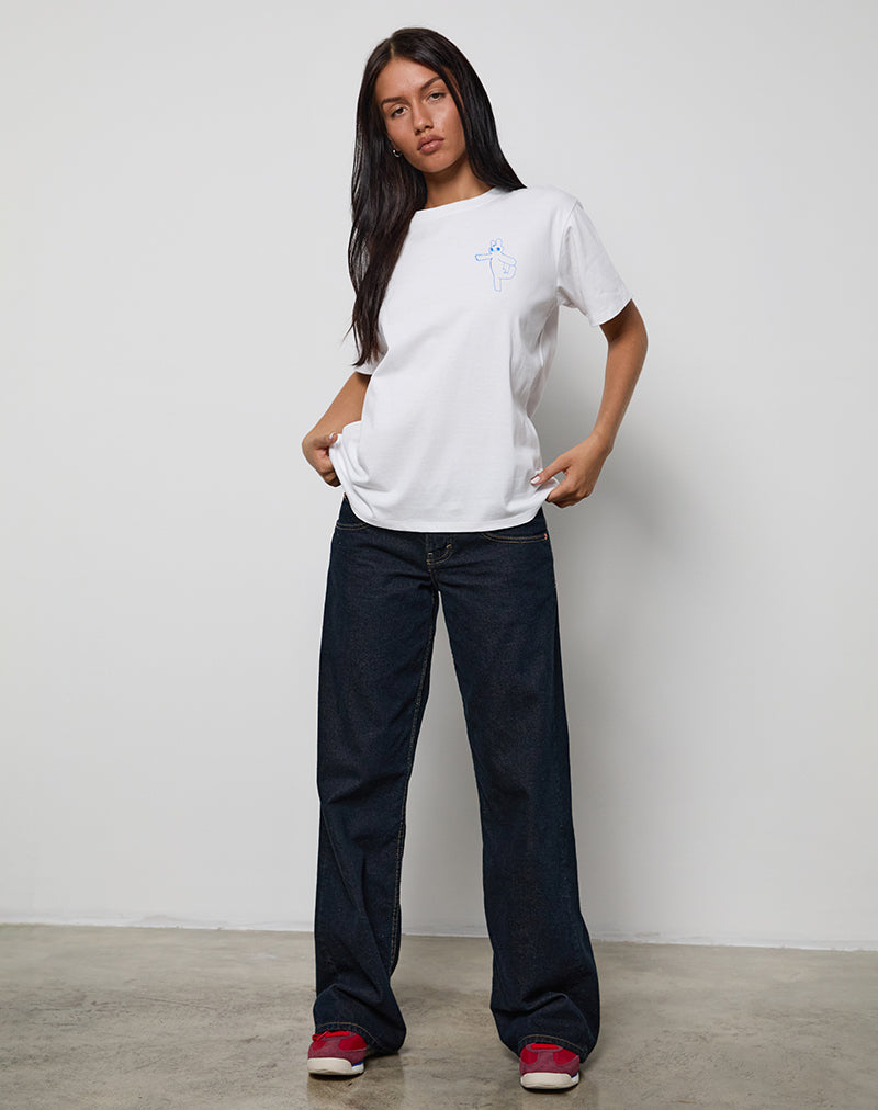 Bild von Oversize Basic Tee in Weiß mit Doing My Best Grafik