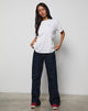 Bild von Oversize Basic Tee in Weiß mit Doing My Best Grafik