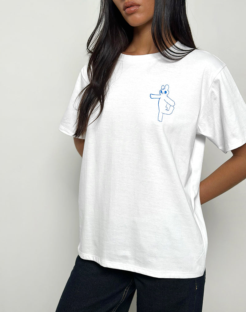 Bild von Oversize Basic Tee in Weiß mit Doing My Best Grafik