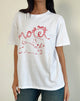 Bild von Oversized Basic Tee in Weiß mit Kitty