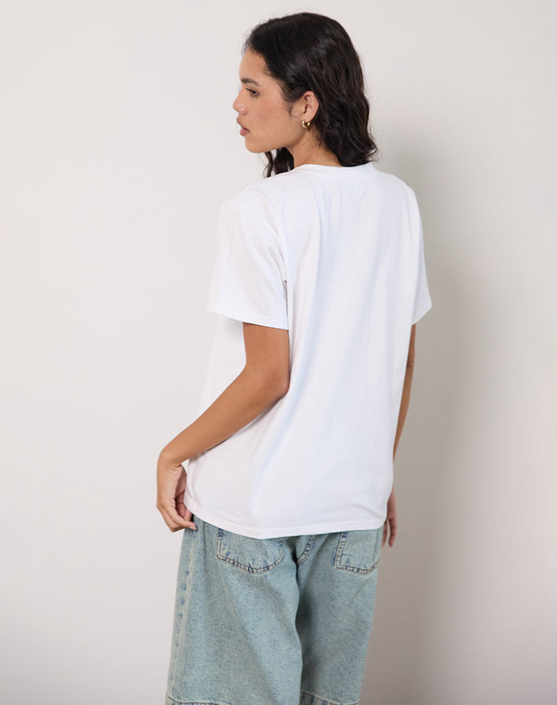 Bild von Oversize Basic Tee in Weiß mit Aries Motel Pet Print