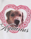 Weiß mit Aquarius-Hundegrafik