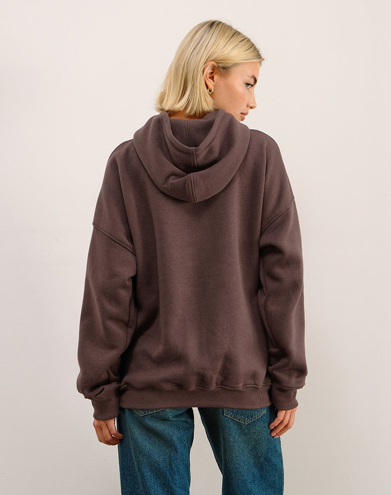 Bild von Oversize Hoodie in Deep Mahogany mit See You Next Tuesday Druck