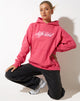 Bild von Oversize Hoodie in Fandango Pink mit "Different" Stickerei