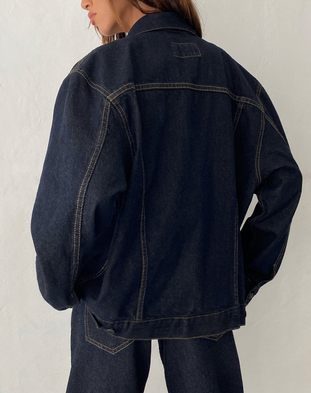 Übergroße Denim-Jacke in Indigo