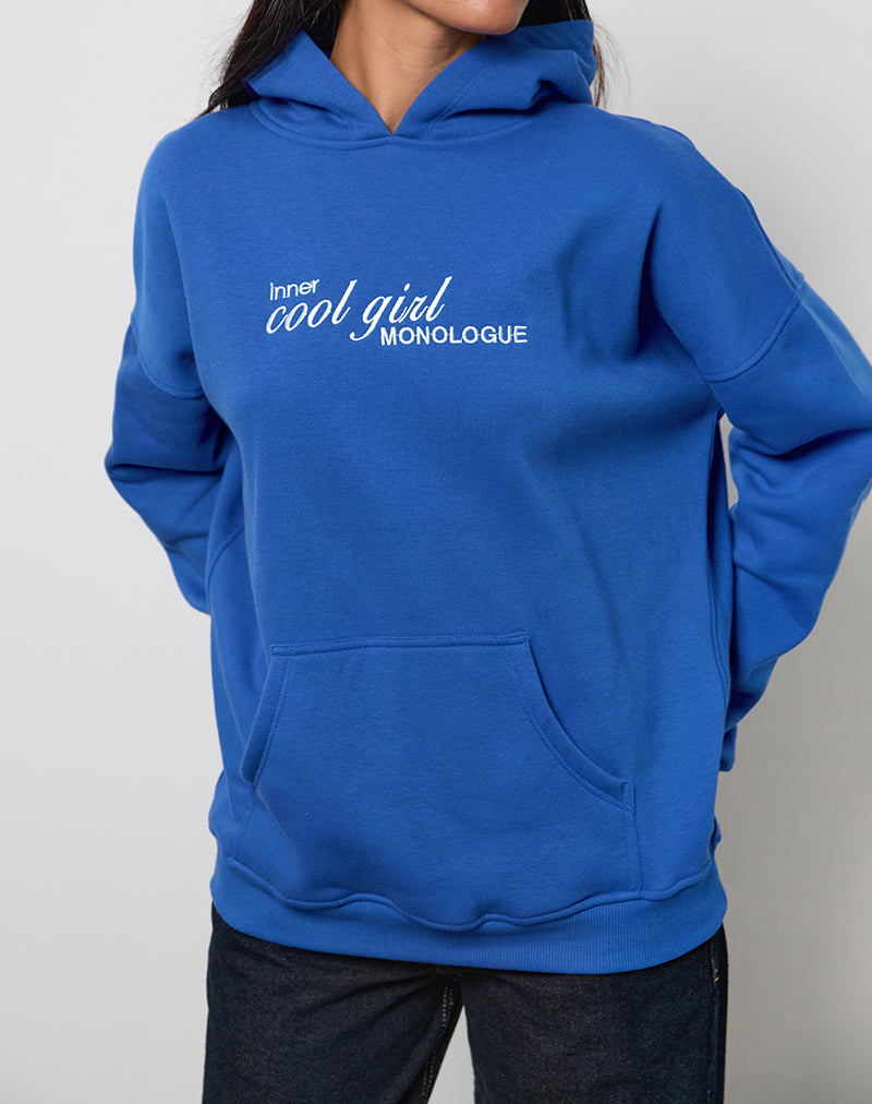 Bild von Oversized Hoodie in Kobaltblau mit Cool Girl Grafik