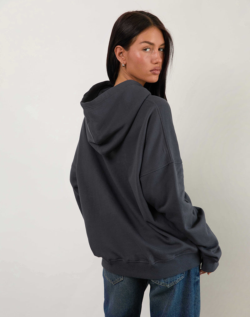 Kapuzenpulli in Übergröße aus Ocean Storm mit Lucky You Grafik