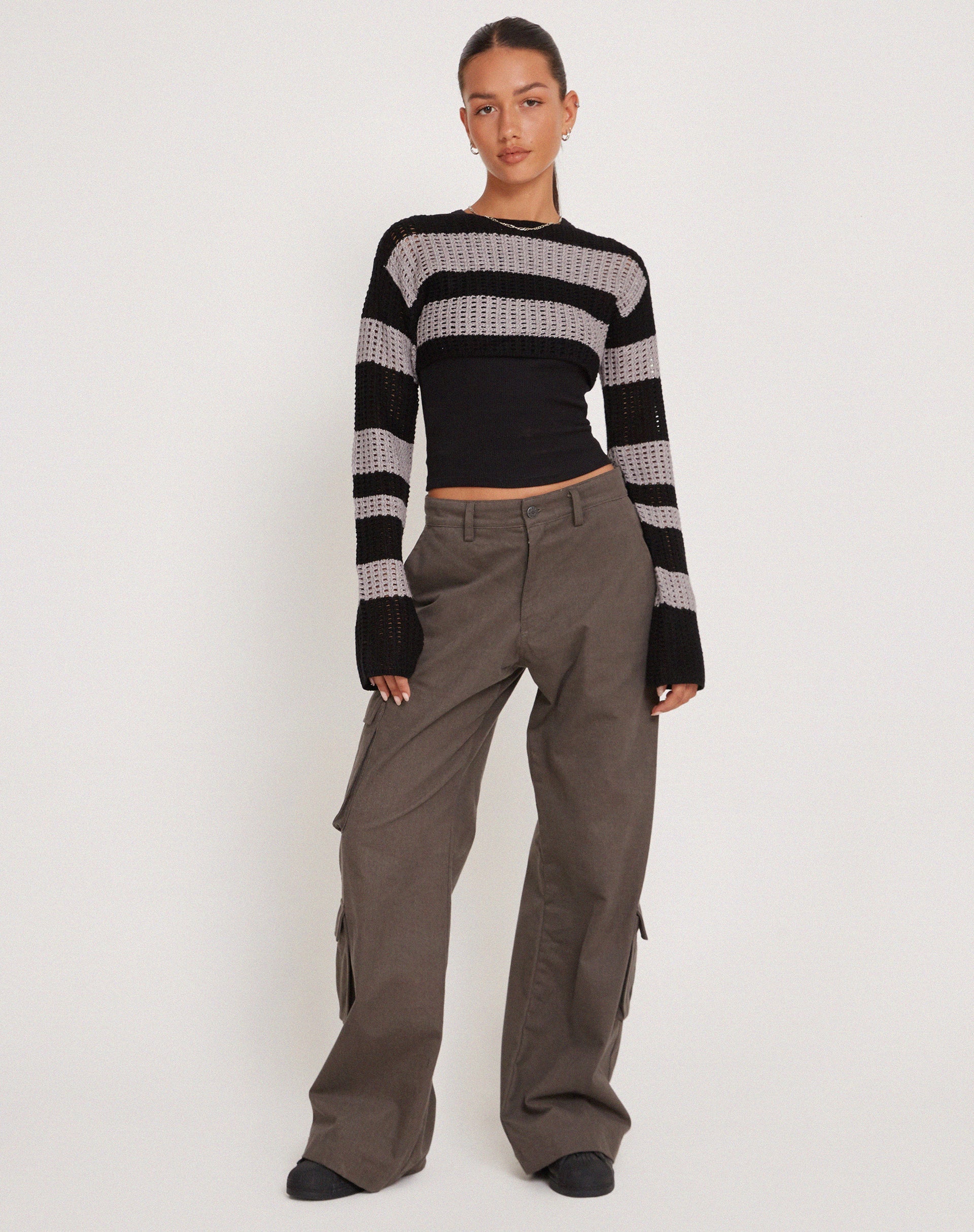 Bild von Ozzy Bolero Top in Schwarz Grau