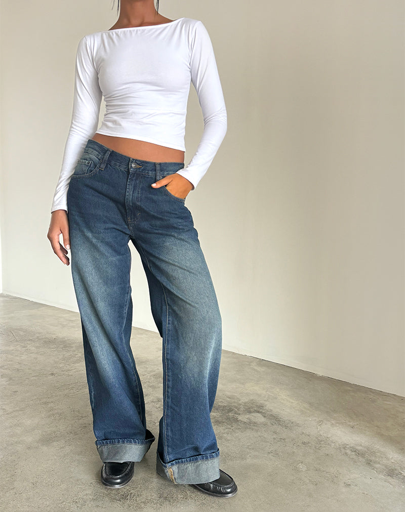 Bild von Oversized Dad Low Rise Jeans in Dark Vintage