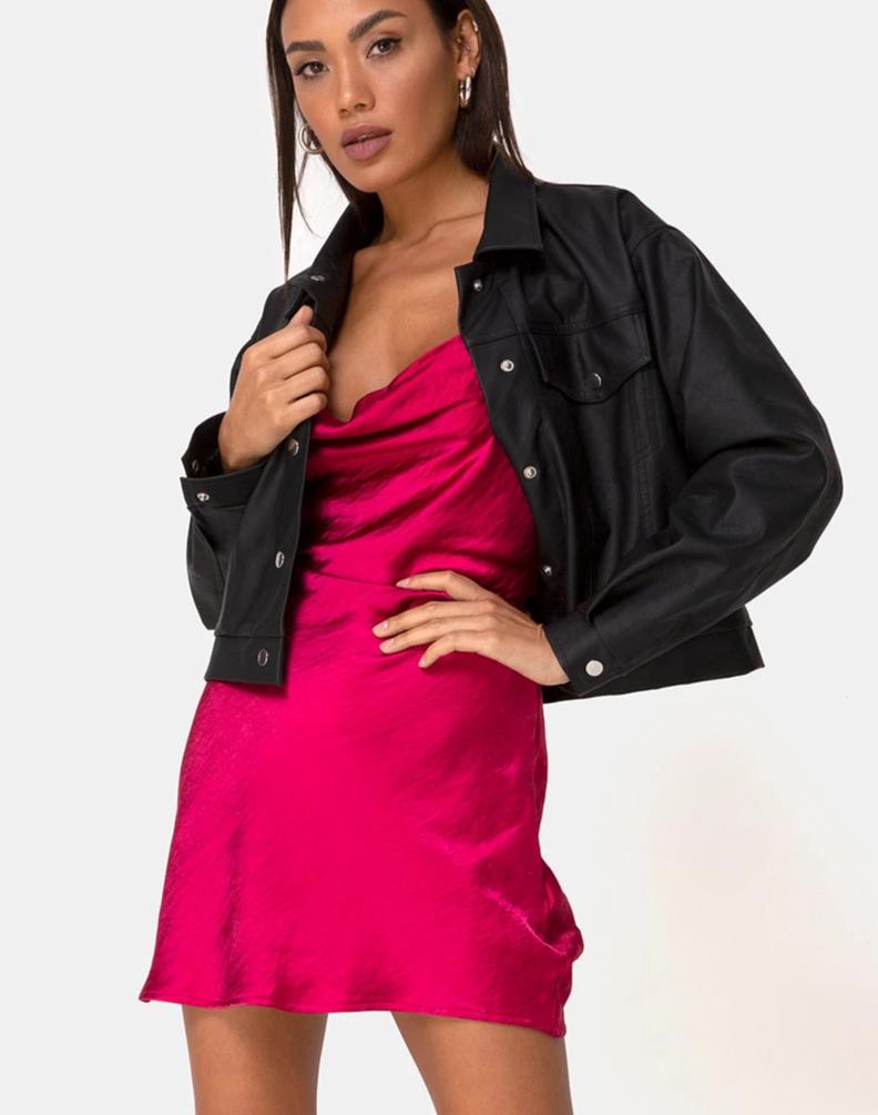 Paiva Slip-Kleid aus Satin in Kirsche