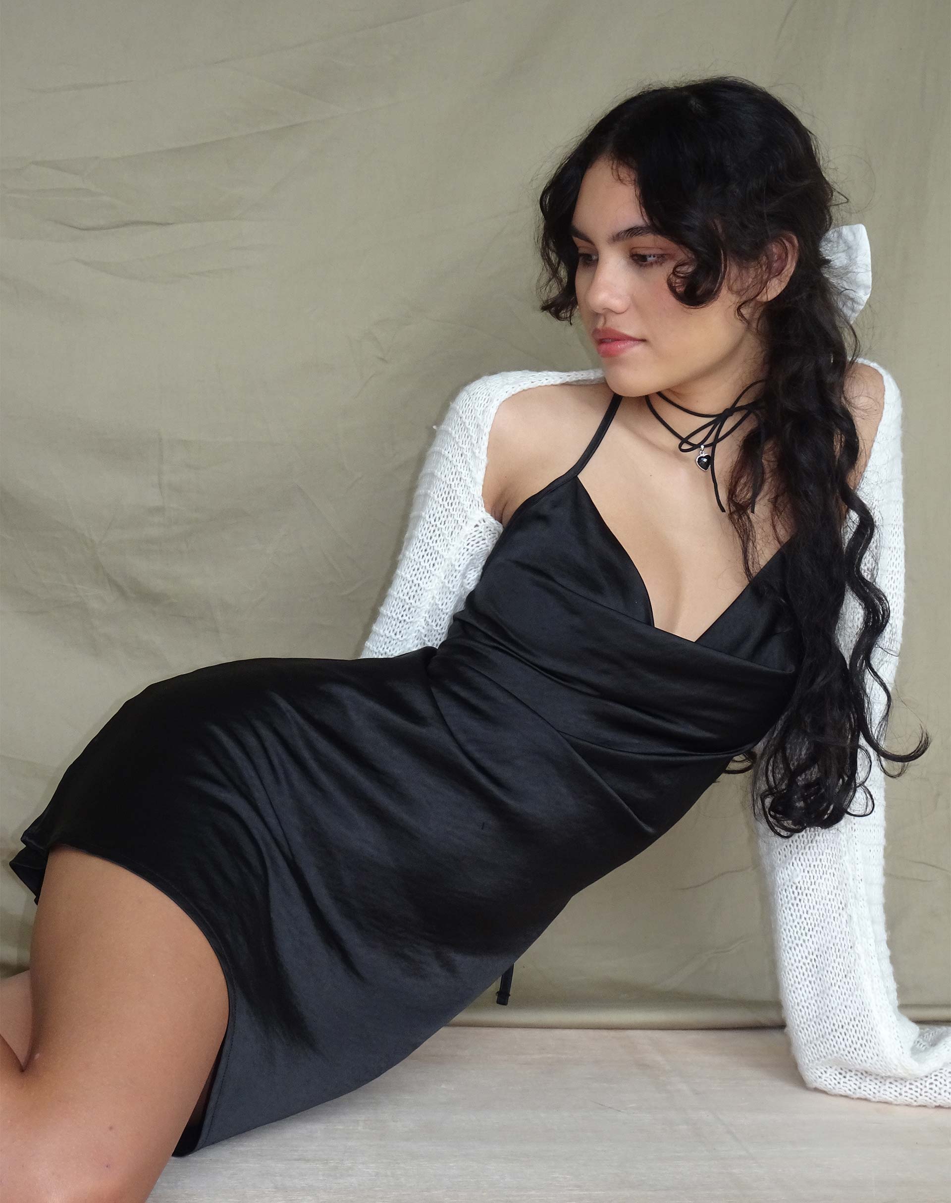 Image of Paiva Kleid aus Satin Schwarz