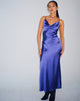 Image of Palasha Midikleid aus Satin Spectrum Blau