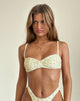 Image of Pali Bikini-Oberteil in Cluster Yellow Rose mit Picot-Besatz