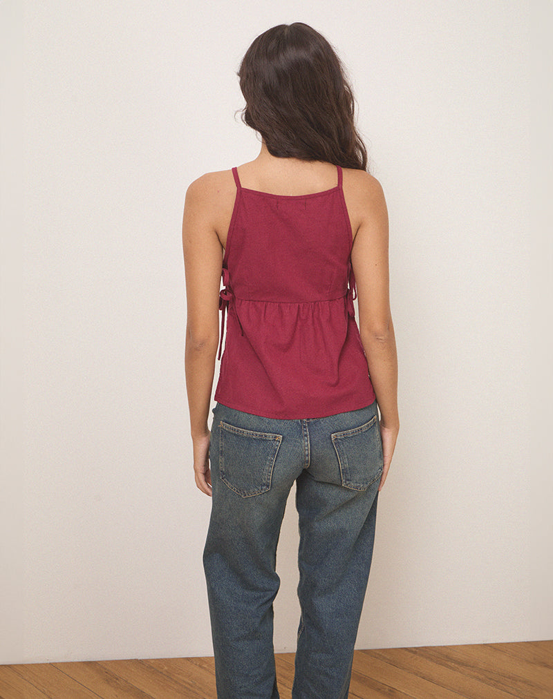 Bild von Palsi Tie Side Top in Burgundy