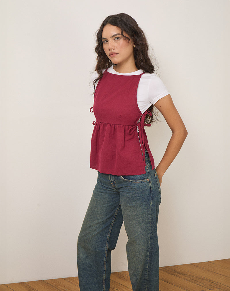 Bild von Palsi Tie Side Top in Burgundy