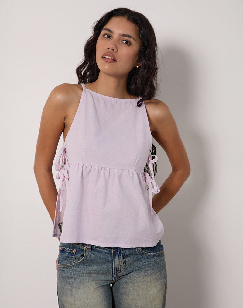 Palsi Tie Side Top in Hellflieder