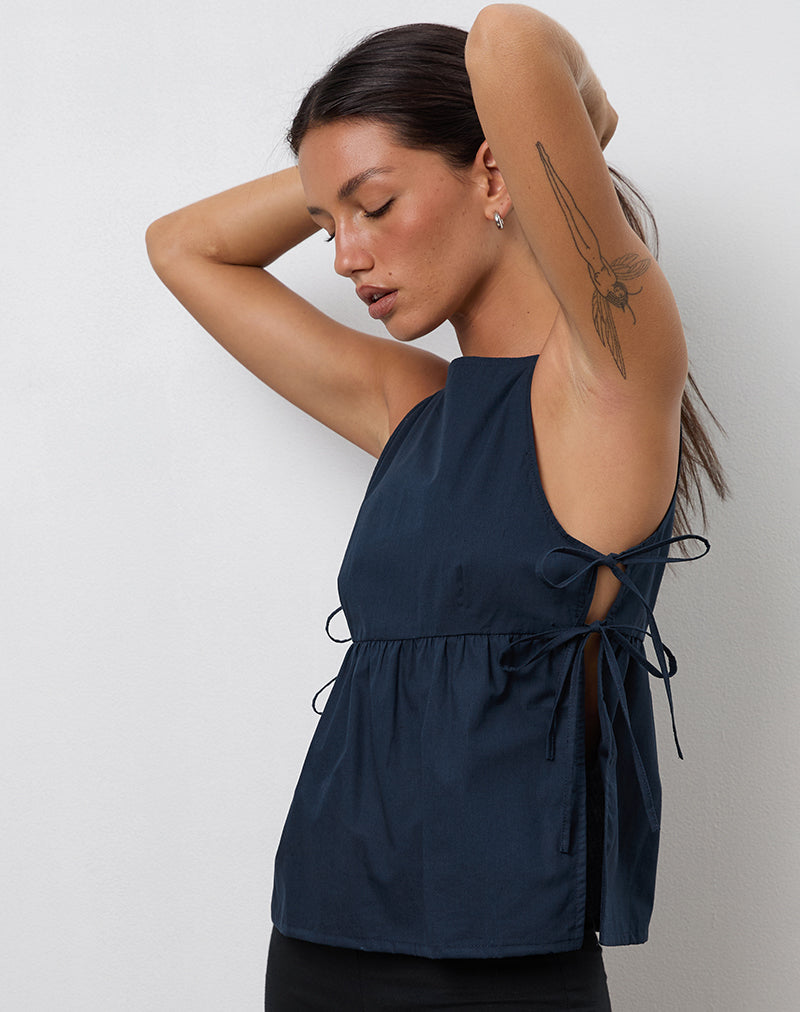 Bild von Palsi Tie Side Vest Top in Navy
