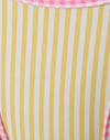 Gelb gestreift mit rosa Gingham-Bindung