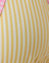Gelb gestreift mit rosa Gingham-Bindung