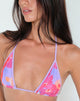 Image of Pami Bikini Top in Pink Holiday Floral mit fliederfarbener Bindung