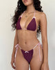 Bild von Leyna Bow Bikini Bottom in Wein mit Sakura Pink Bindung