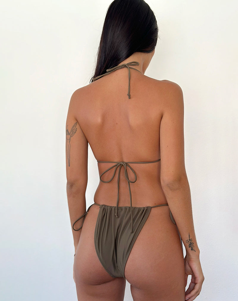 Image of Pami Bikini-Oberteil in Olive mit Perlen