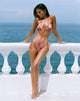 Bild von Leyna Bikini Bottom in Zig Zag Lily Burgundy mit Perlen