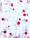 Rot Floral Beige Gingham mit Rüsche