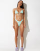 Farida Bikini-Unterteil in Ditsy Flower Lime Blue
