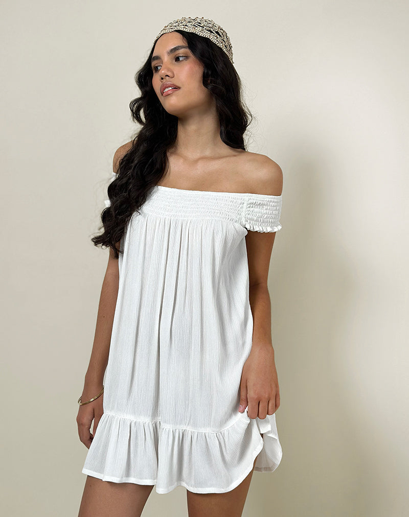 Bild von Panasi Bardot Babydoll Minikleid in Off White