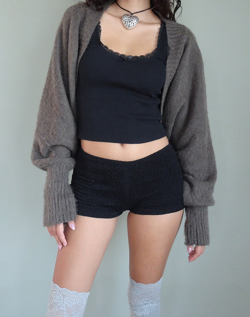 Bild von Pasha Gebürstetem Strick Shrug Cardigan in Braun