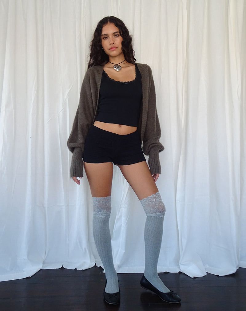 Bild von Pasha Gebürstetem Strick Shrug Cardigan in Braun