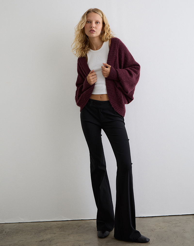 Bild von Pasha Shrug Strickjacke in Dark Cherry