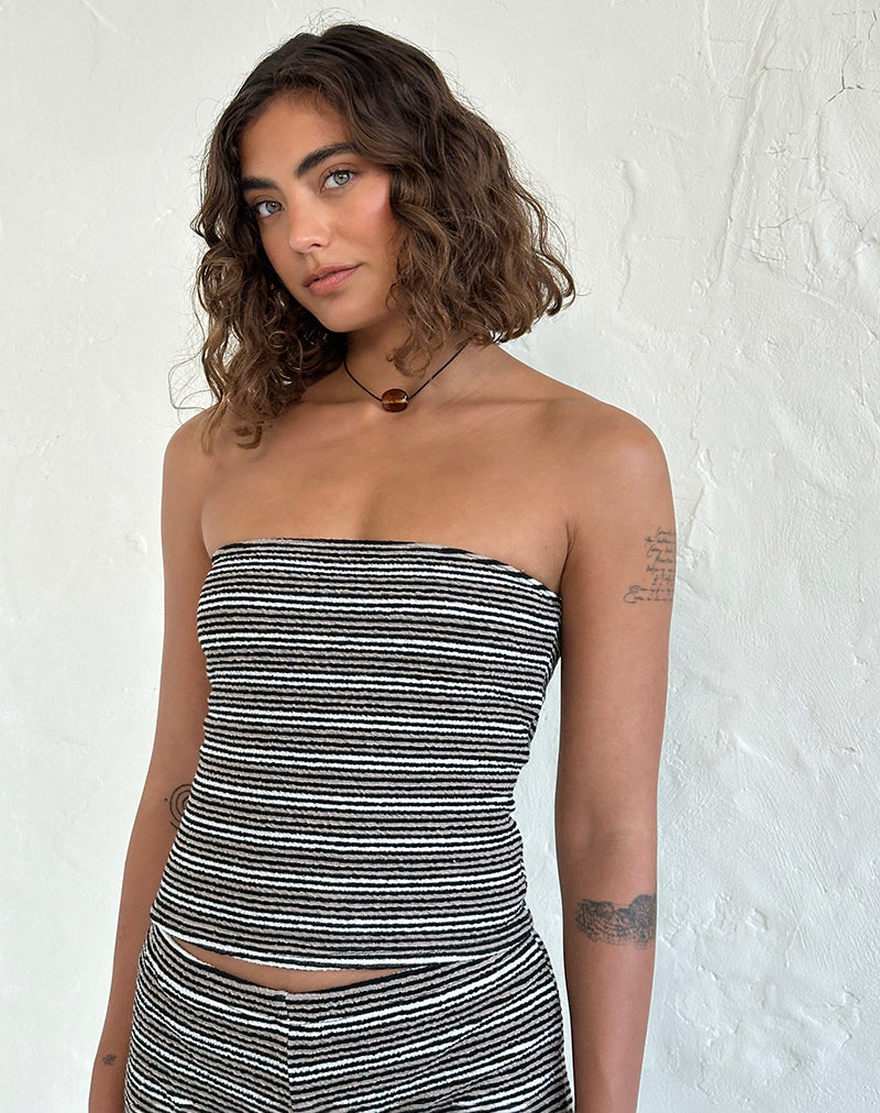 Image of Peggy Top in Schwarz und Braun gestreift