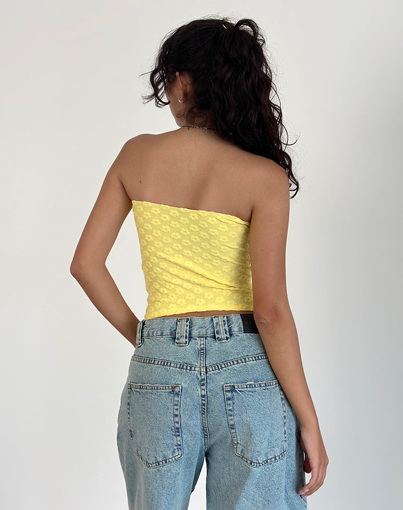 Image of Peggy Top aus Frottee Gelb Mini Floral