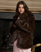 Image of Pepita Jacke aus Kunstpelz Dunkelbraun