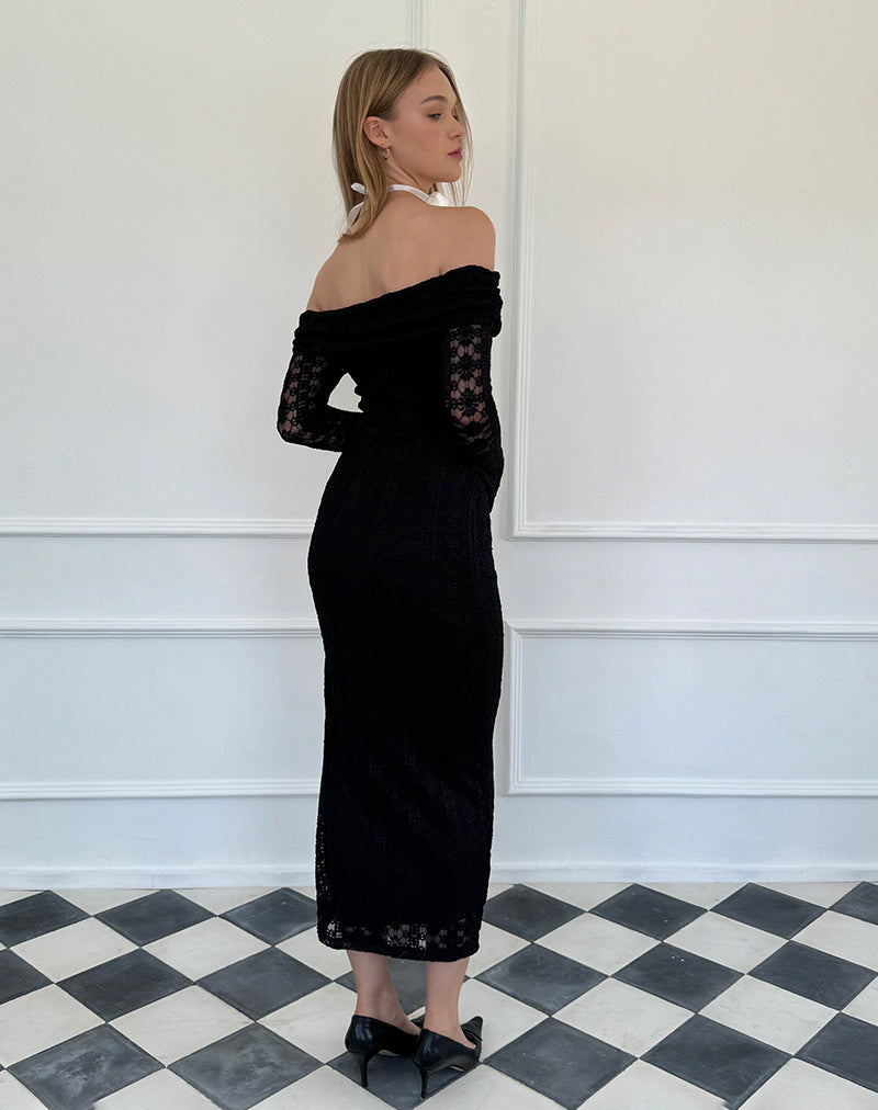 Image of Philippa Maxikleid aus schwarzer, königlicher Spitze