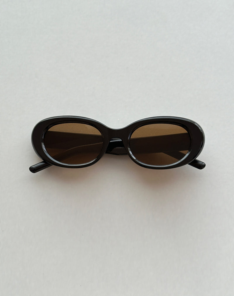 Pido Ovale Sonnenbrille in Schwarz mit Sternen