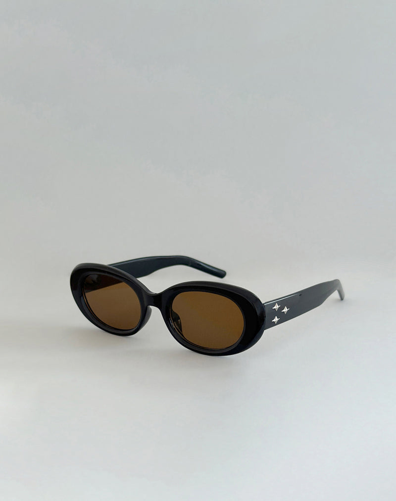 Image of Pido Ovale Sonnenbrille in Schwarz mit Sternen