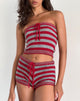 Image of Renha Hot Pants in Rot und Grau gestreift